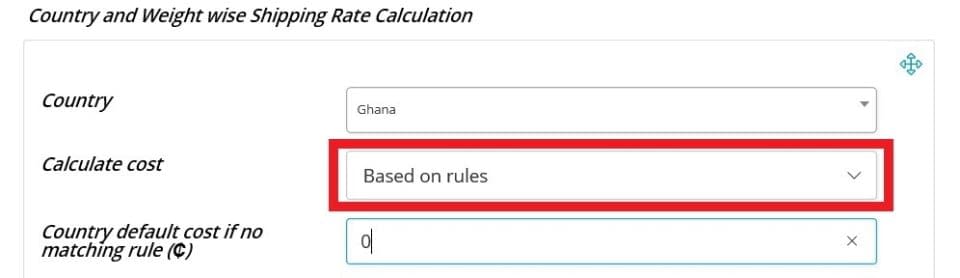 Define shipping fees based on rules